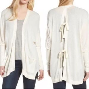 EUC Elegant Cream Sweater with Bow Detail